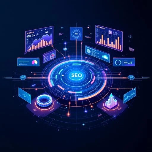 SEO analytics dashboard visual