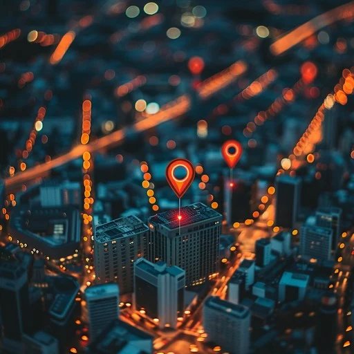 City map pins representing local SEO visibility
